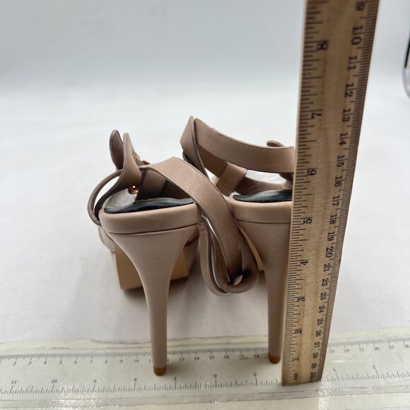 FSJ Neutral Platform High Heel Ankle Strap Sandals Open Toe Sexy Strappy Shoes - Picture 5 of 8